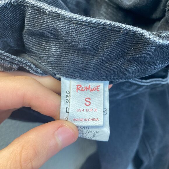 Romwe Grundge Gothic Black Skull Jeans Size Small,Y2K,Teens,High‎ Rise - Picture 5 of 15